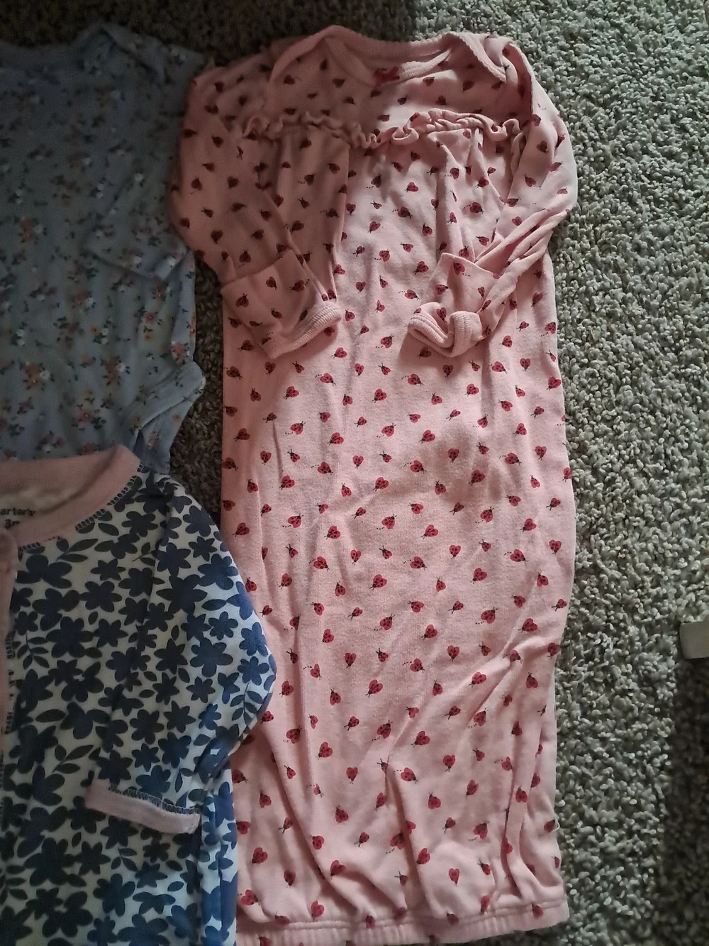 Carter's Pink Heart & Floral Baby Pajama Bundle